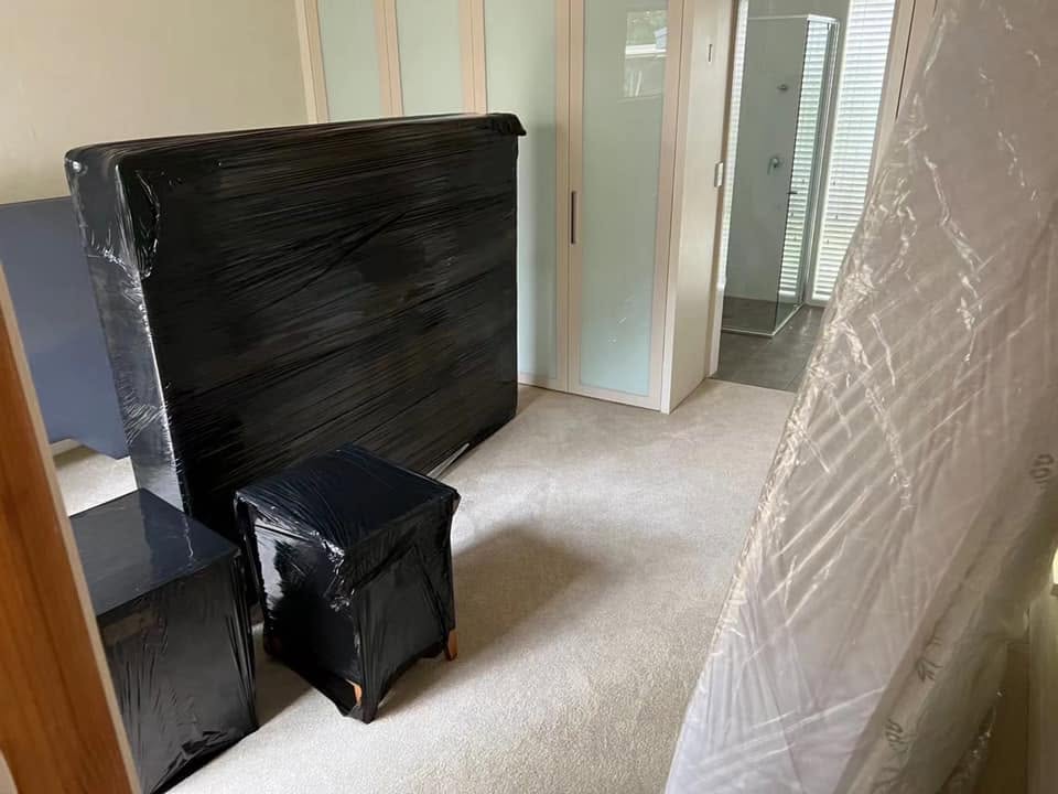 Bedroom furniture wrapped and ready for transport
