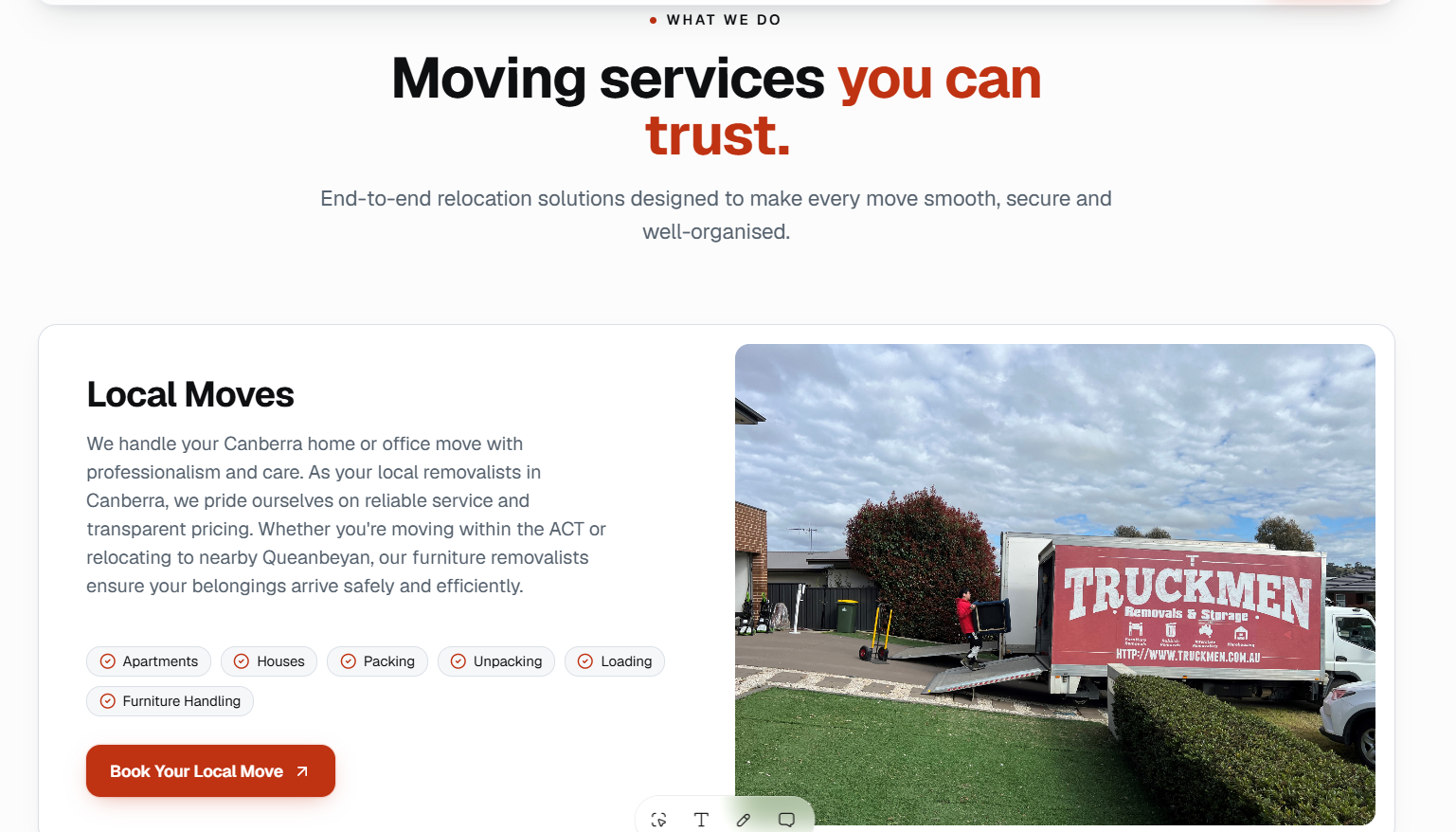 Truckmen removalist smiling on the job