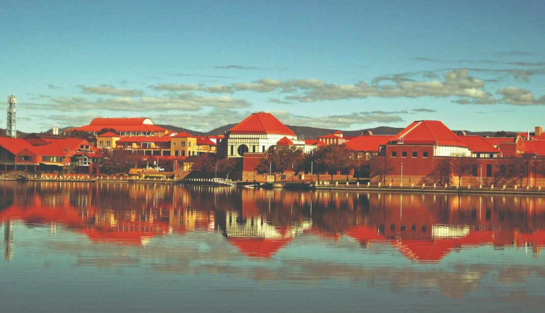 Lake Tuggeranong and the Tuggeranong town centre