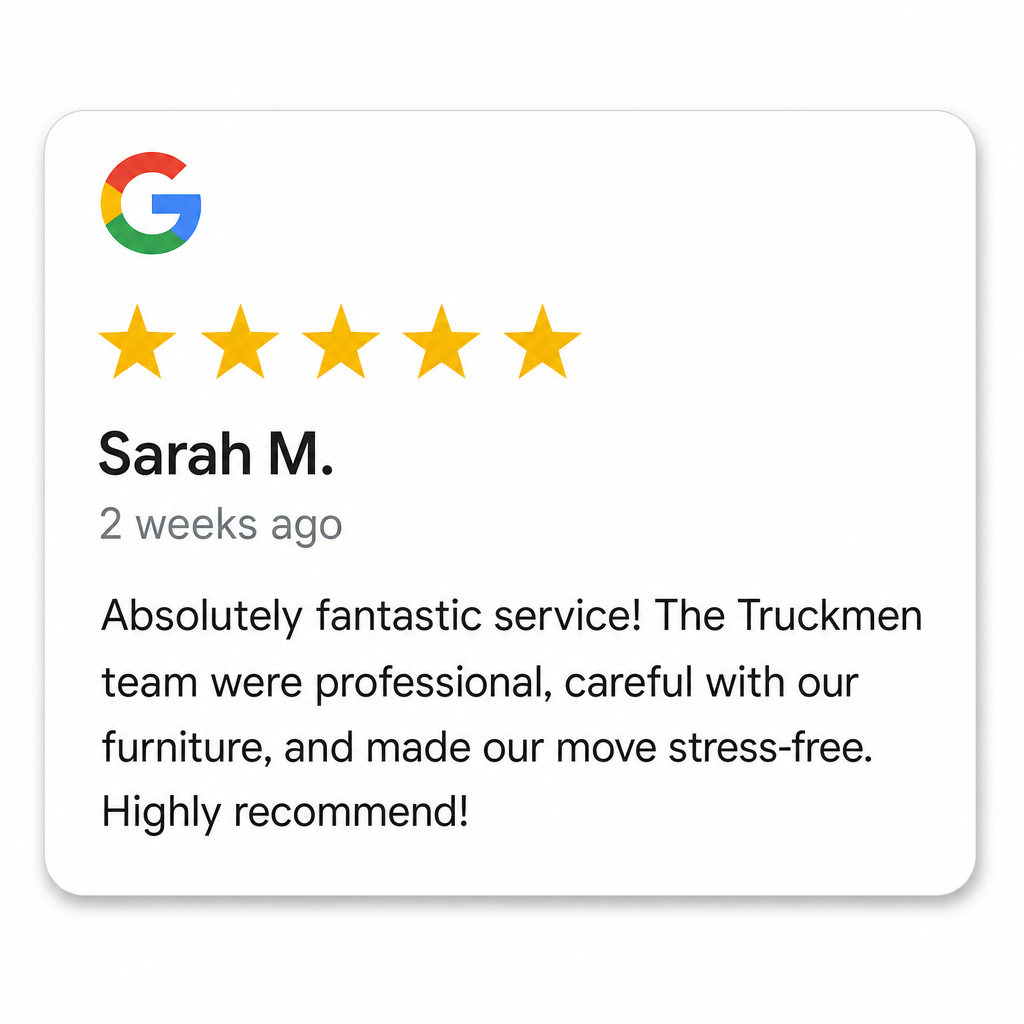 5-star Google review from a Truckmen customer