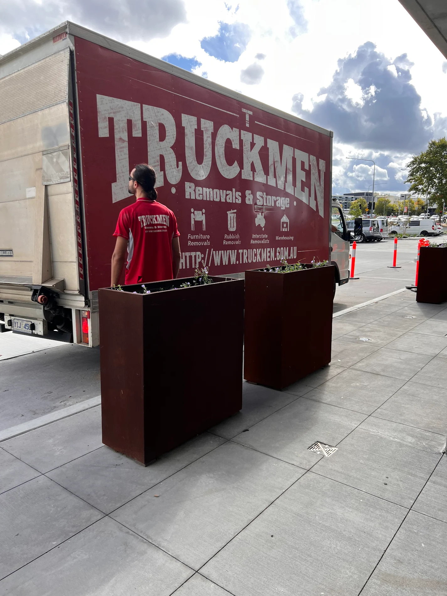 Truckmen truck loaded for an interstate move